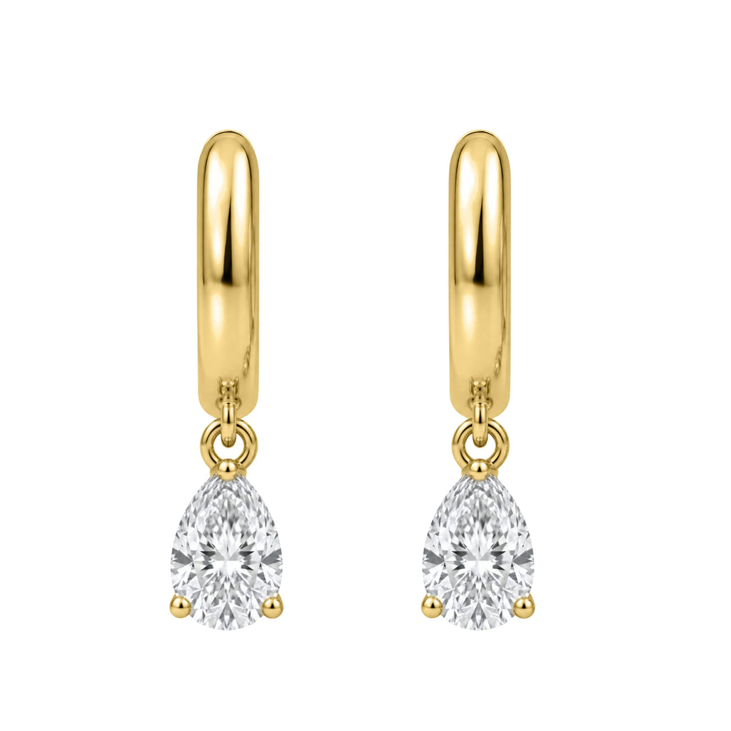 1-4 ctw Pear Hoop Earrings