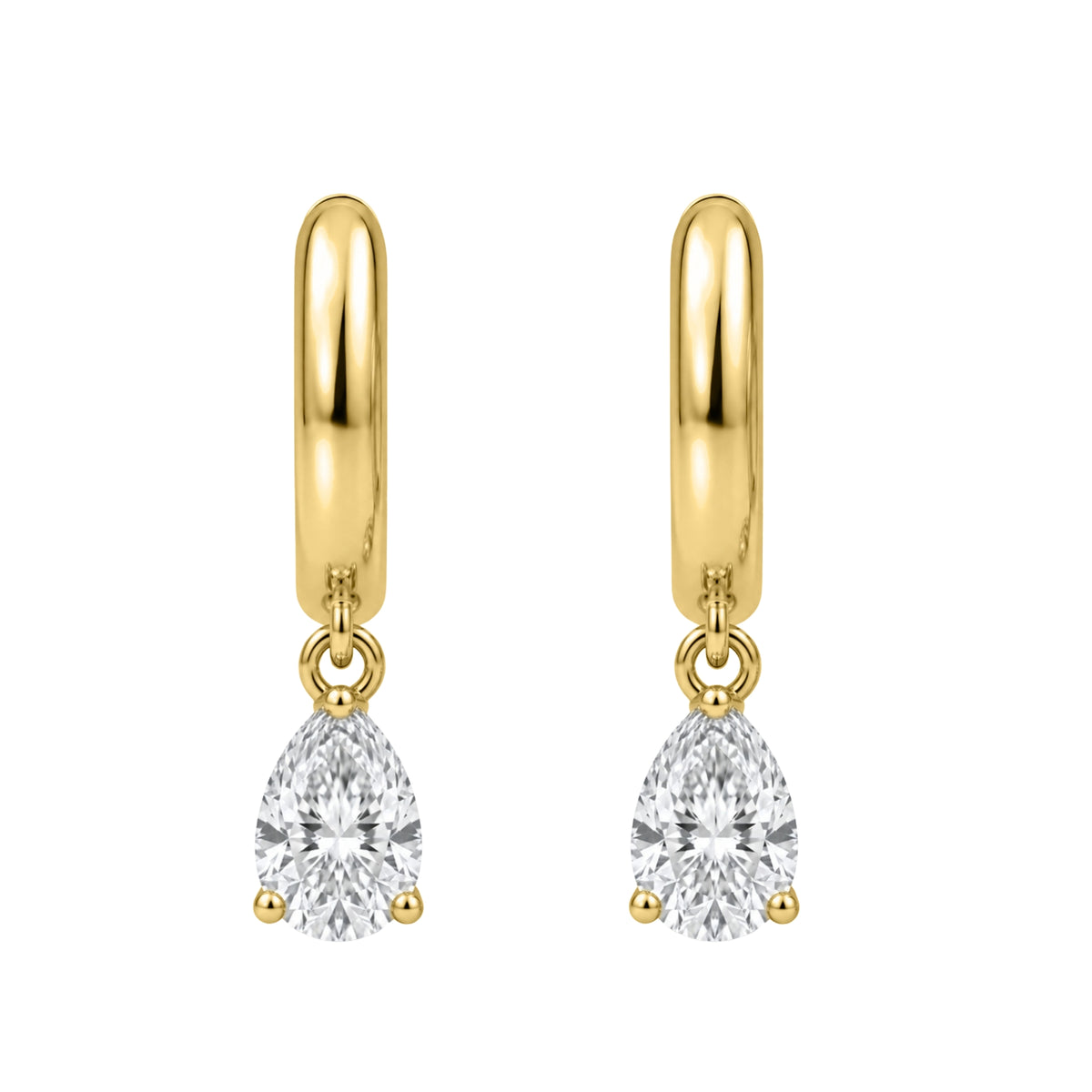 1-4 ctw Pear Hoop Earrings