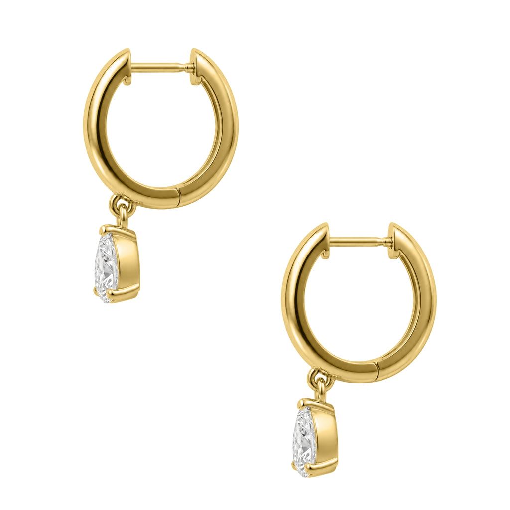 1-4 ctw Pear Hoop Earrings