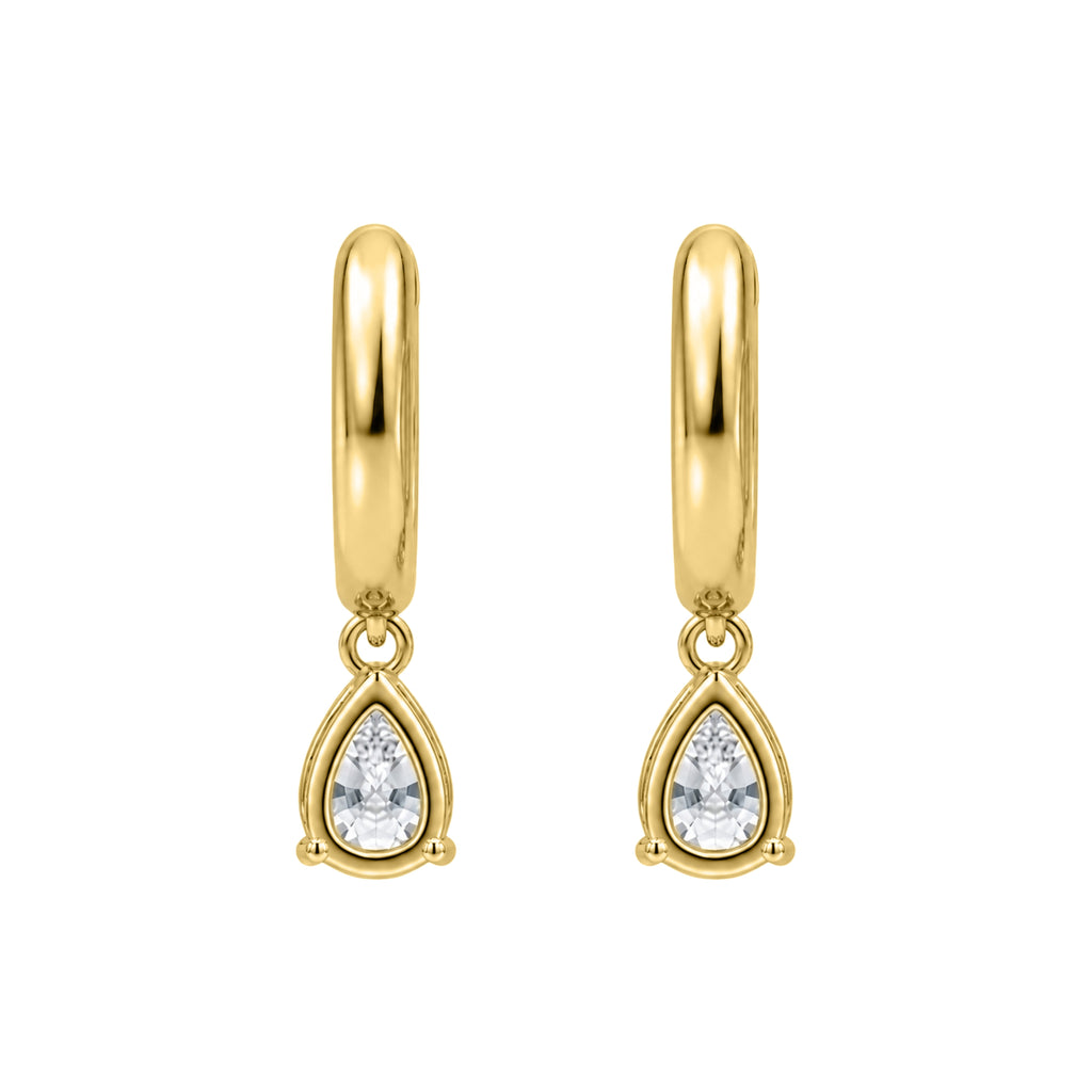 1-4 ctw Pear Hoop Earrings