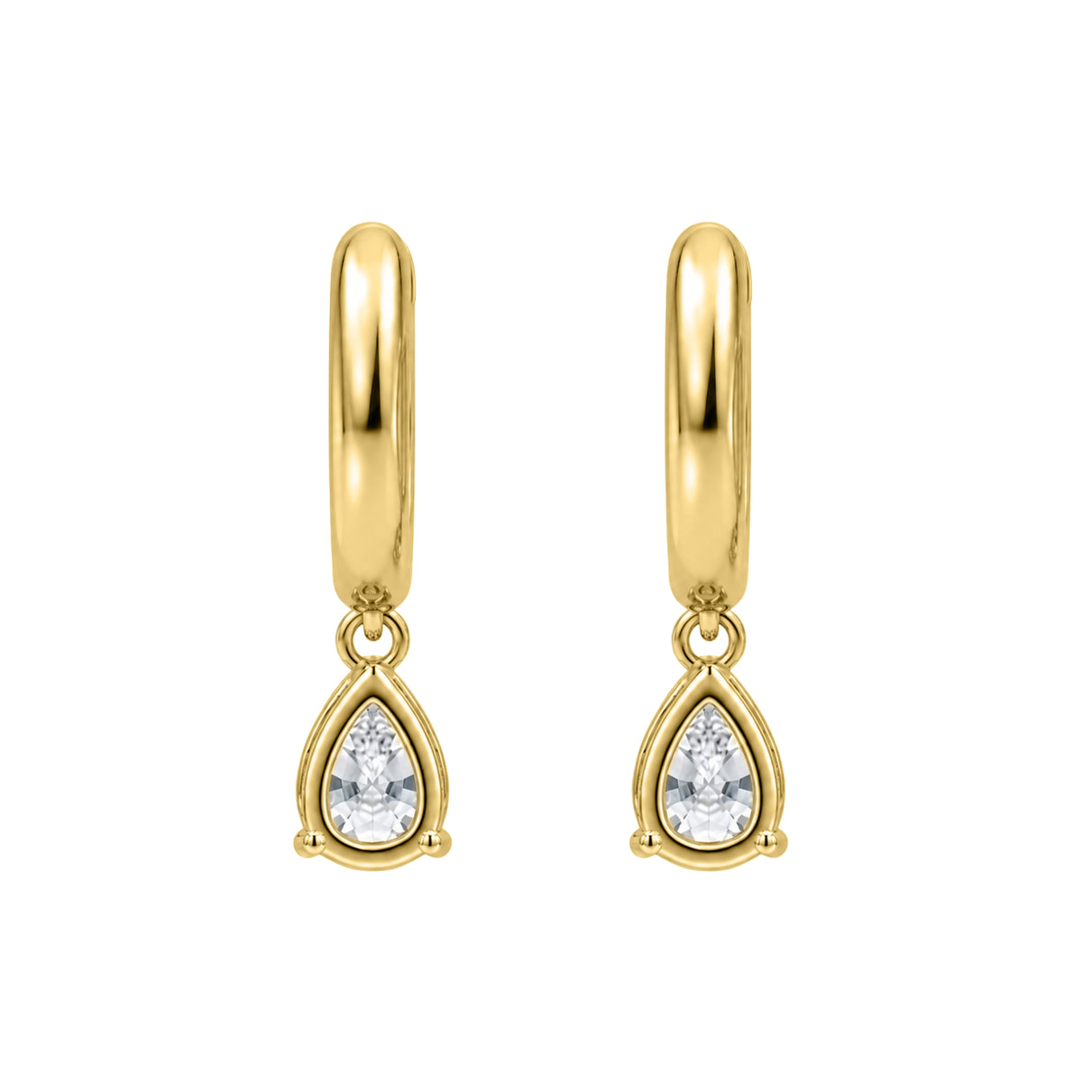 1-4 ctw Pear Hoop Earrings