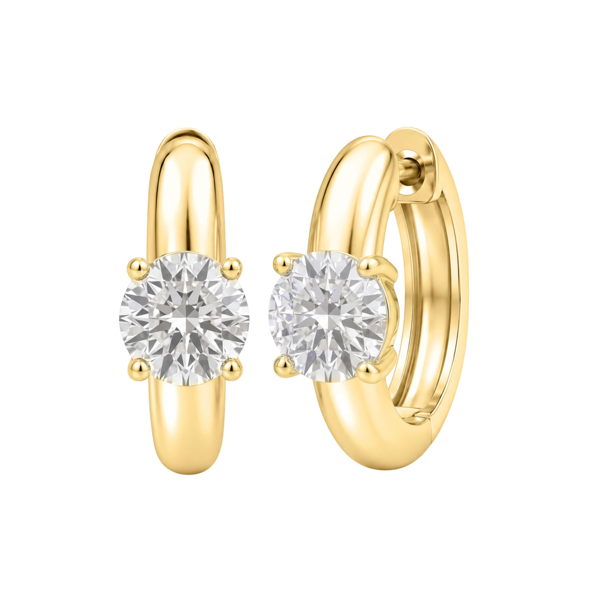1-4 ctw Mixed Solitaire Hoop Earrings