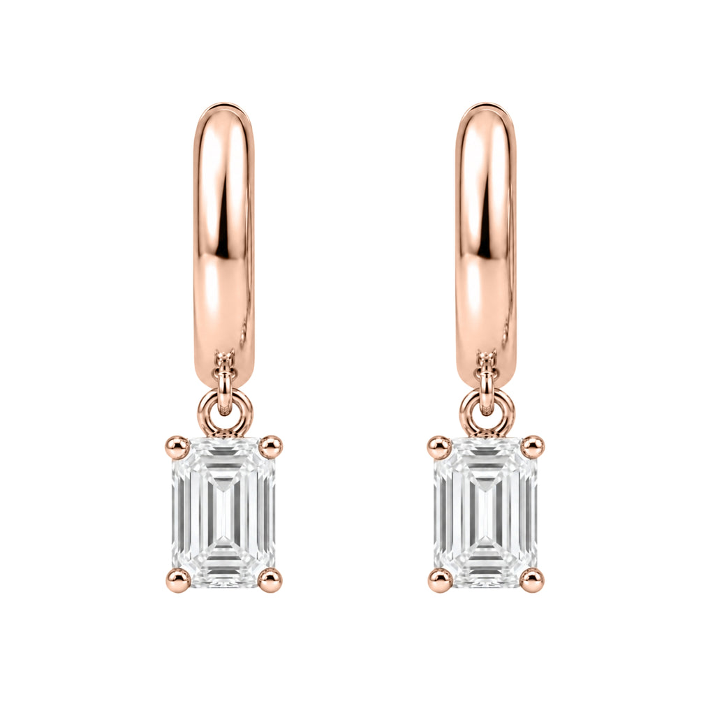 1-4 ctw Emerald Hoop Earrings
