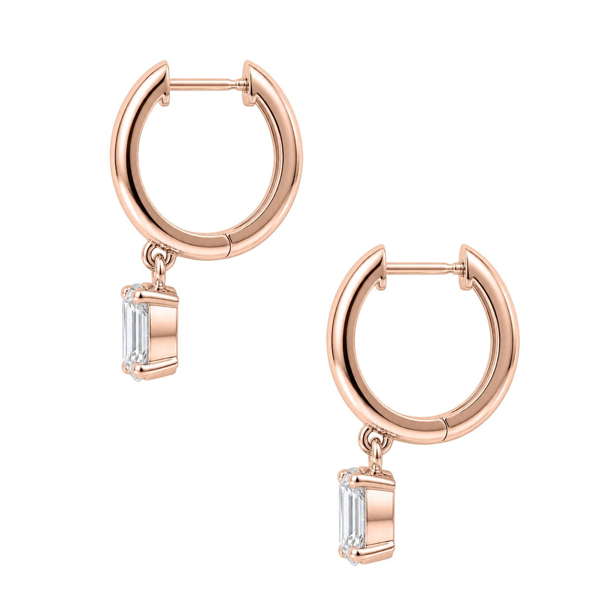 1-4 ctw Emerald Hoop Earrings