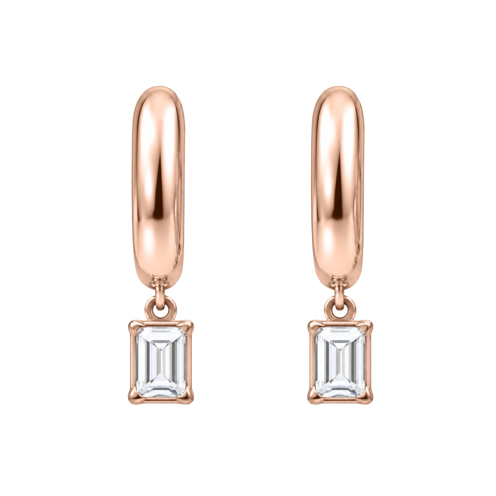 1-4 ctw Emerald Hoop Earrings