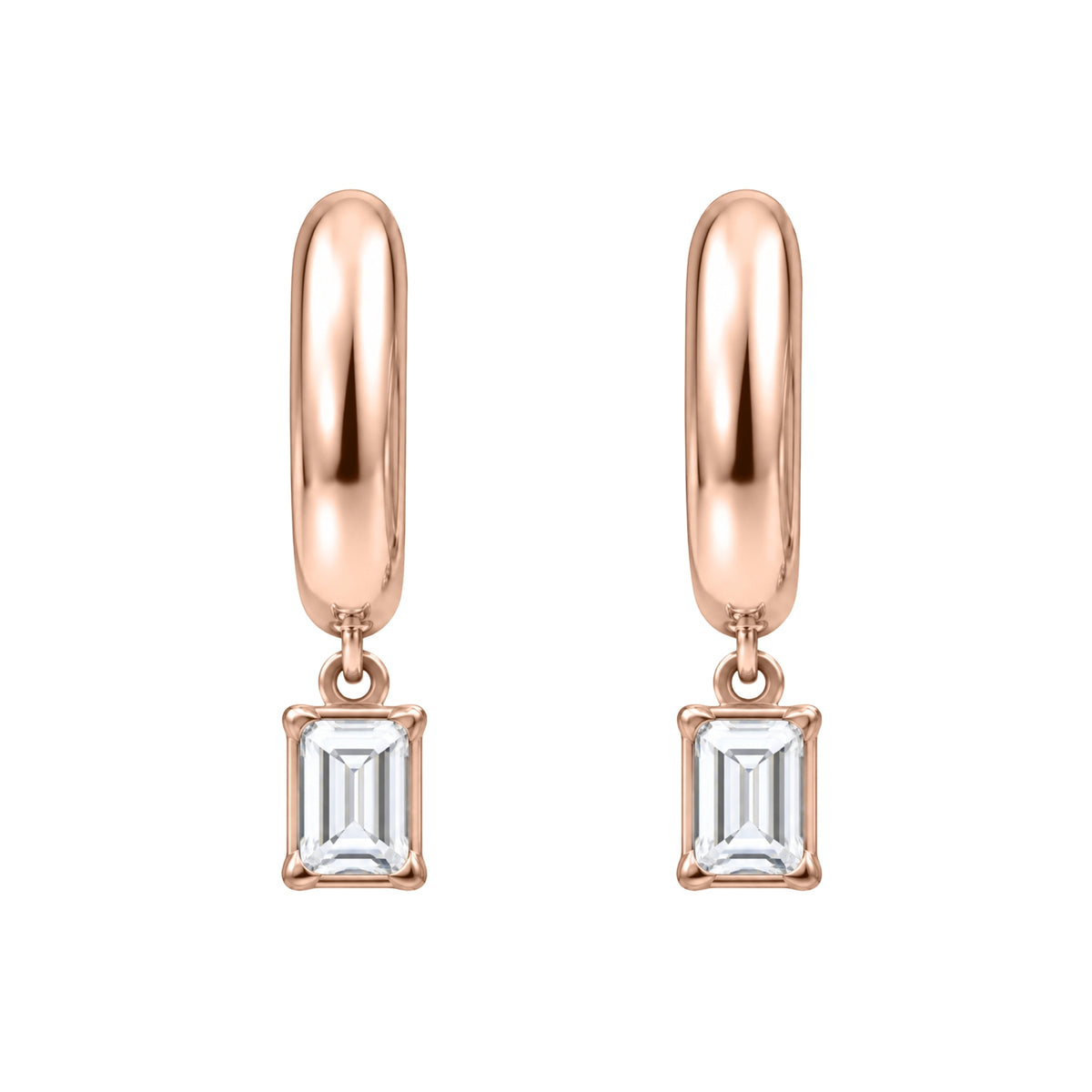 1-4 ctw Emerald Hoop Earrings