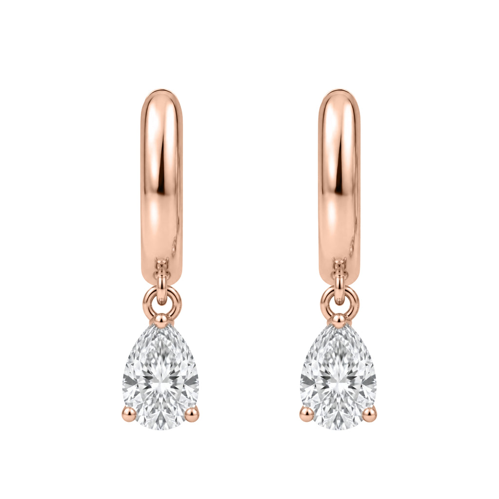 1-4 ctw Pear Hoop Earrings