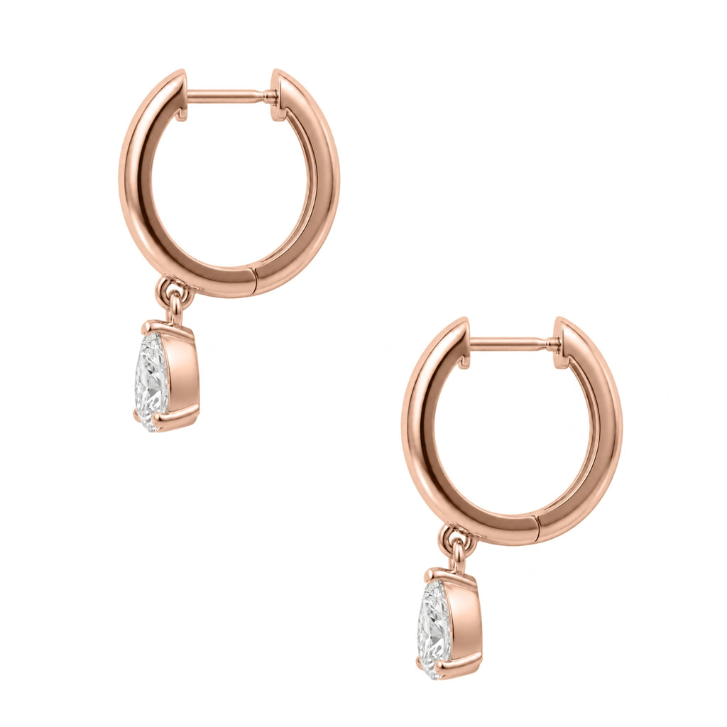1-4 ctw Pear Hoop Earrings