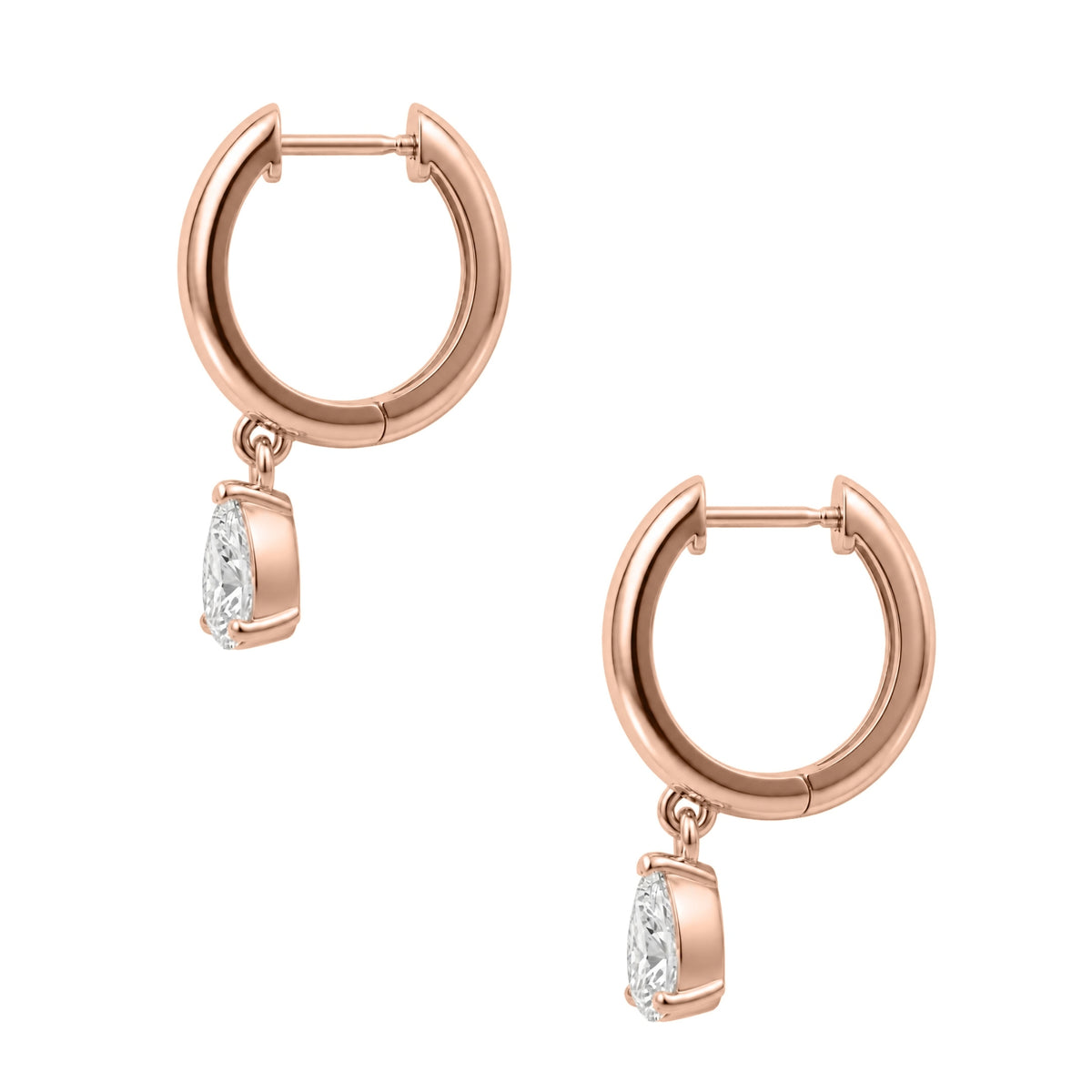 1-4 ctw Pear Hoop Earrings