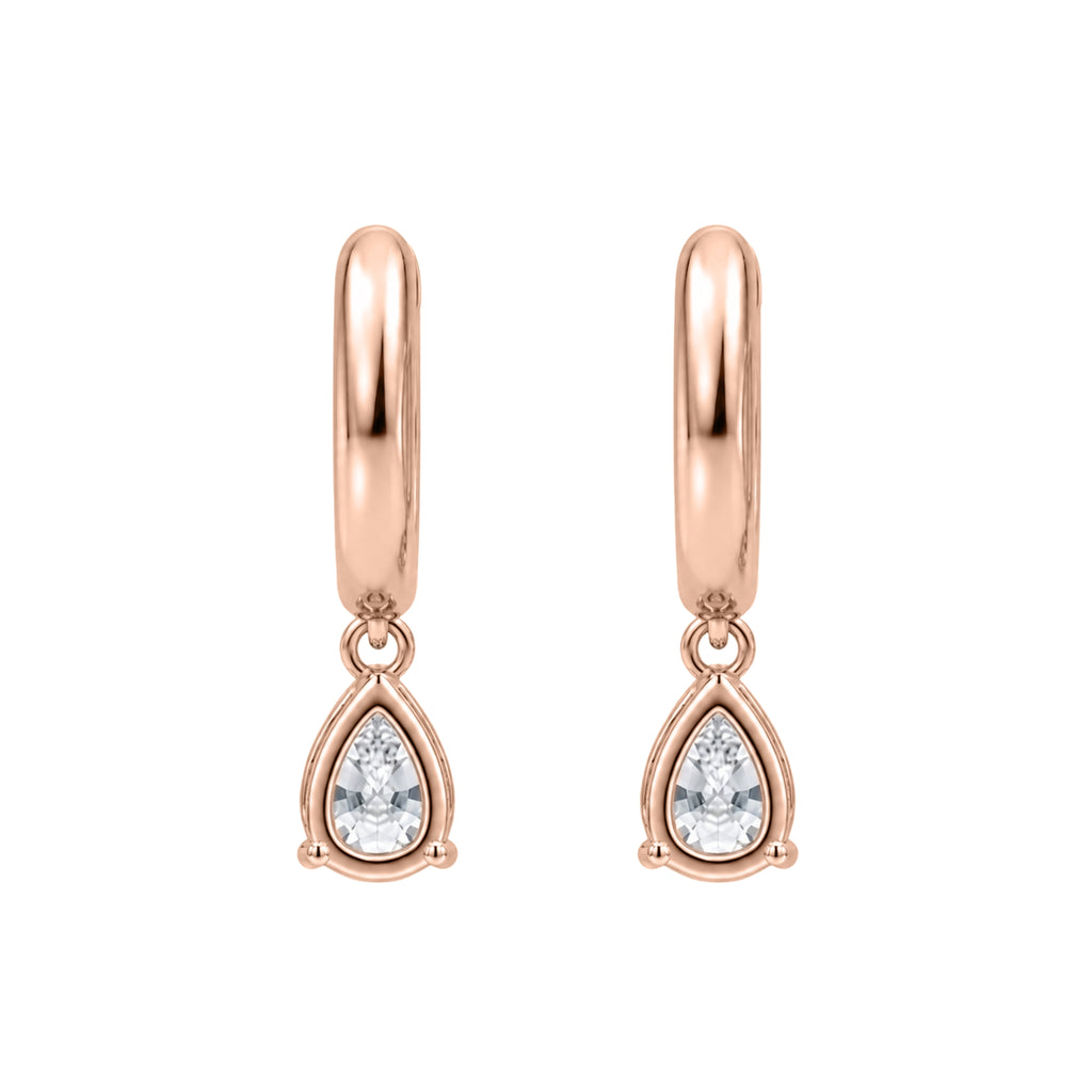 1-4 ctw Pear Hoop Earrings