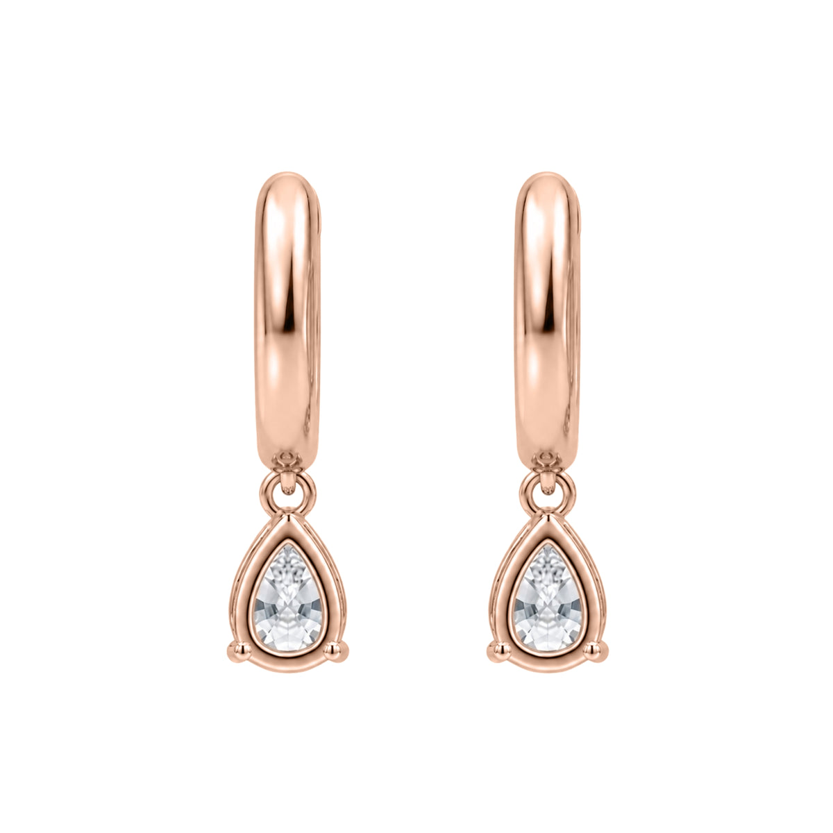 1-4 ctw Pear Hoop Earrings