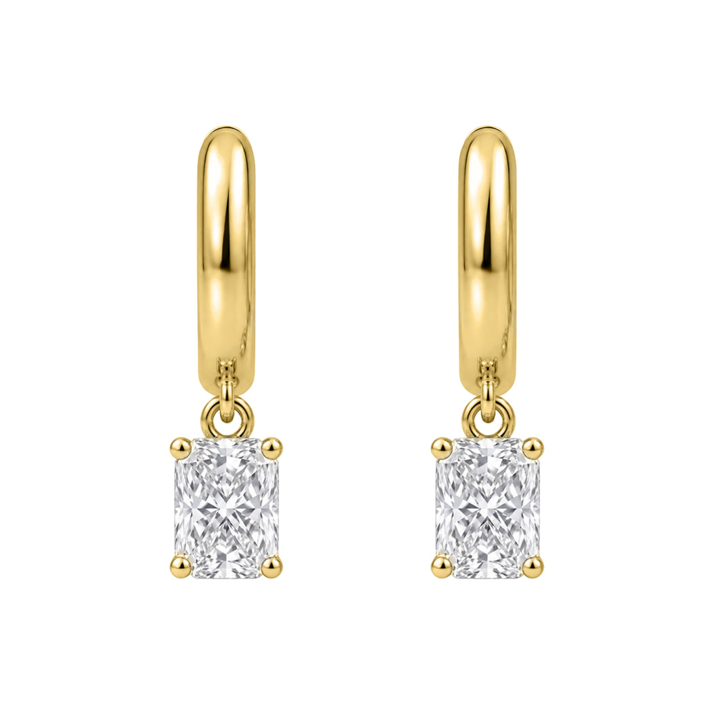 1-4 ctw Radiant Hoop Earrings