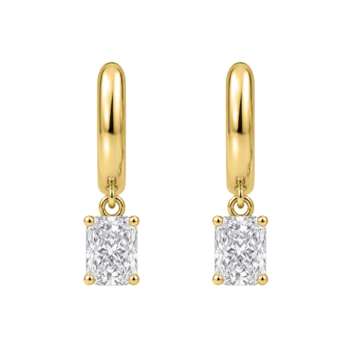 1-4 ctw Radiant Hoop Earrings