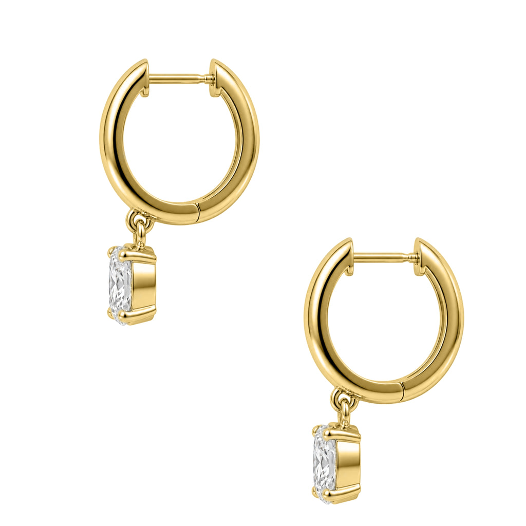 1-4 ctw Radiant Hoop Earrings