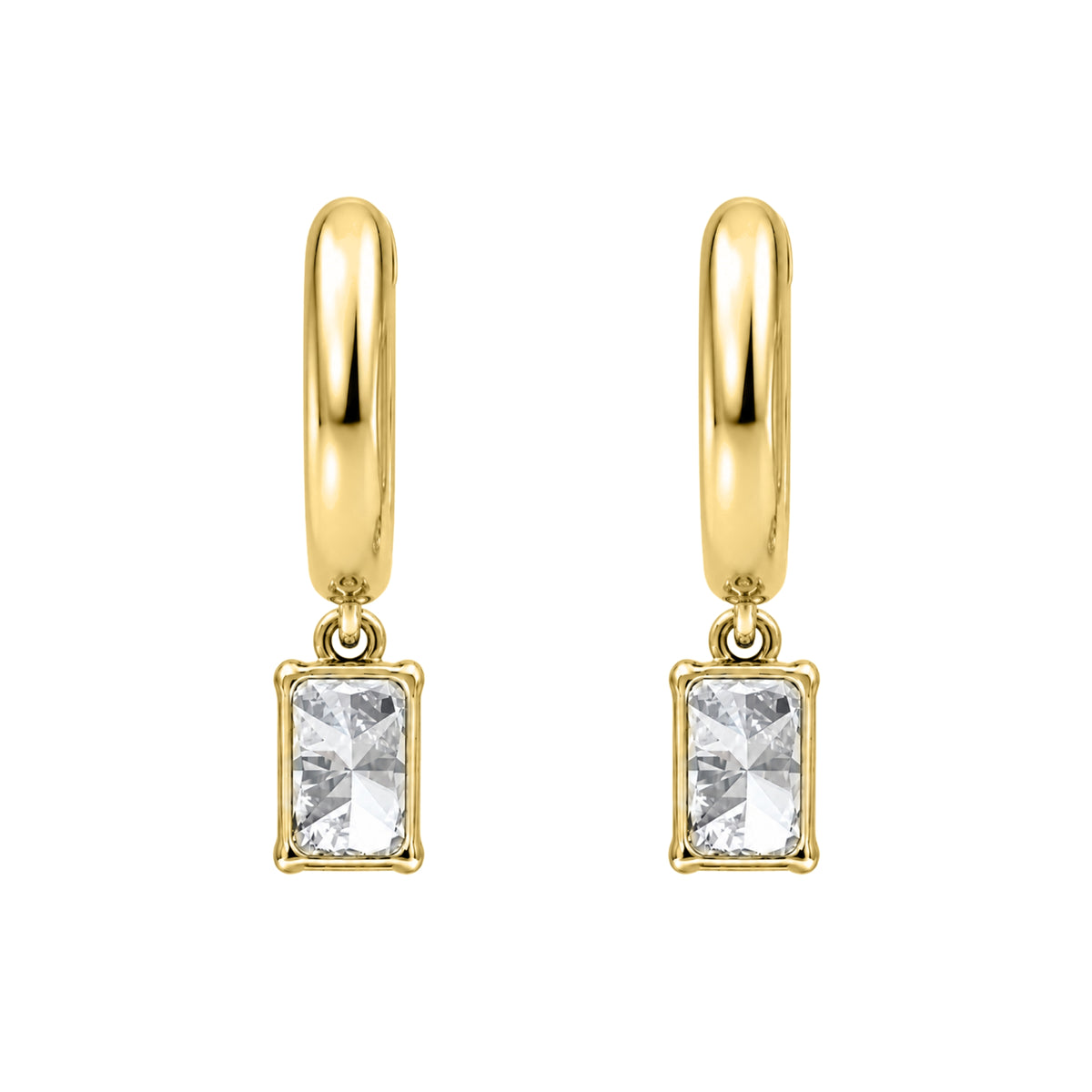 1-4 ctw Radiant Hoop Earrings
