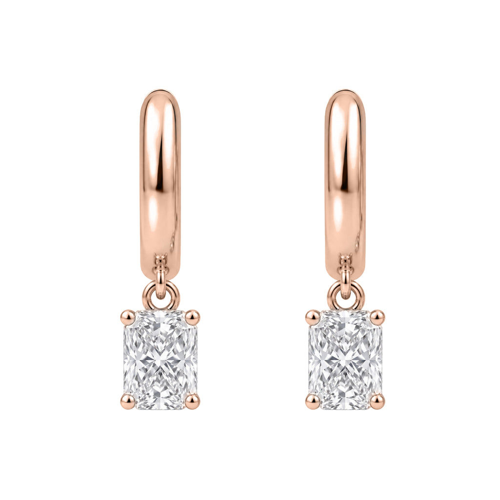 1-4 ctw Radiant Hoop Earrings