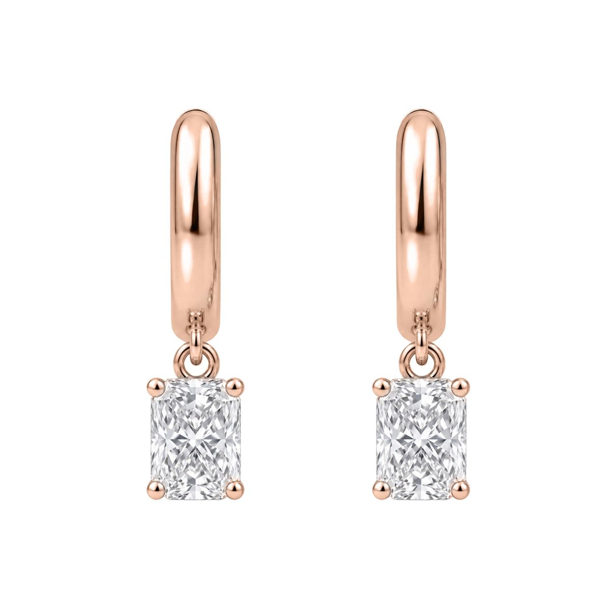 1-4 ctw Radiant Hoop Earrings