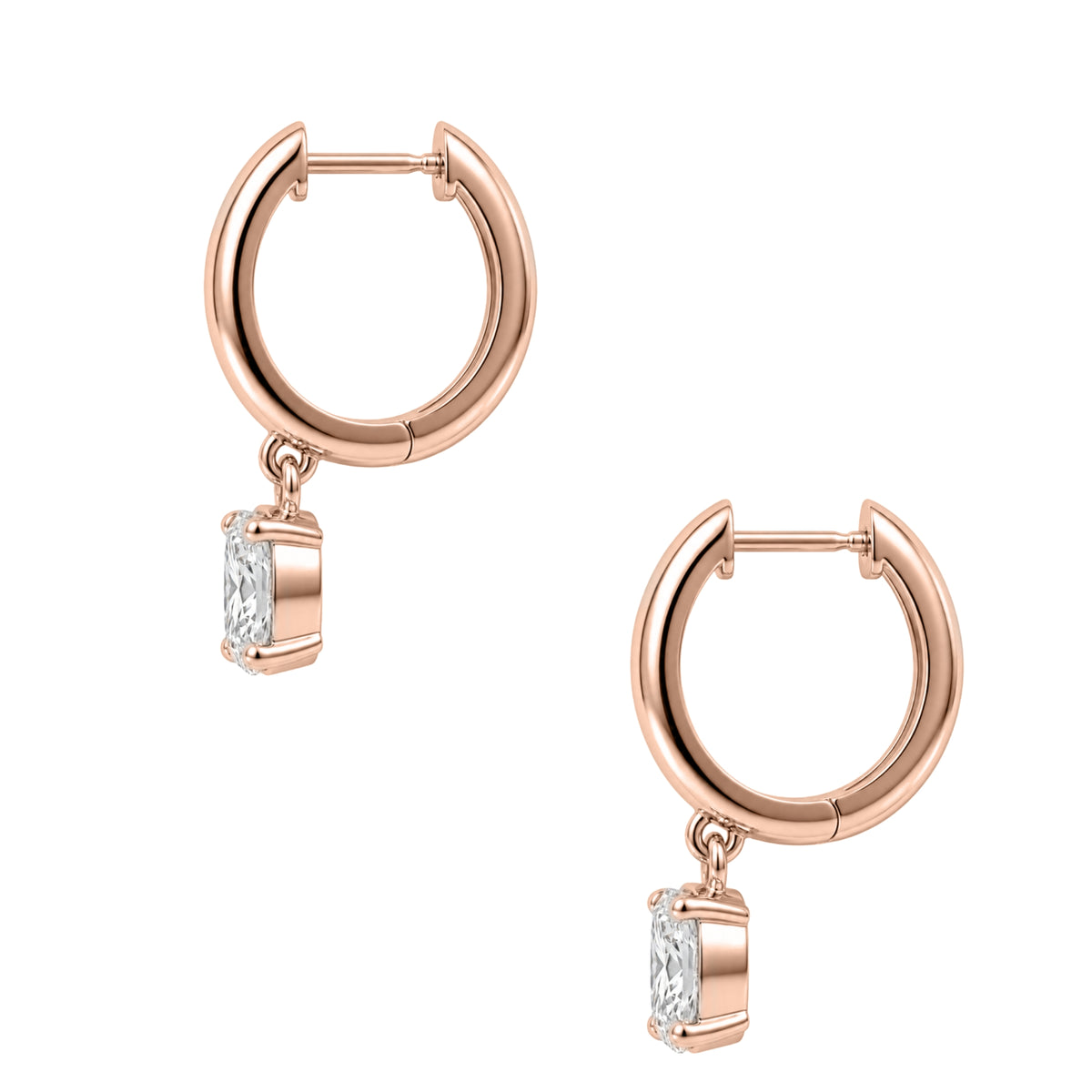 1-4 ctw Radiant Hoop Earrings