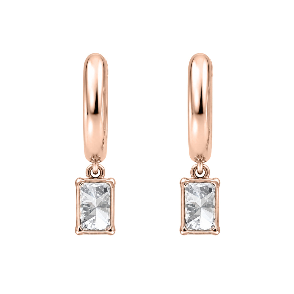 1-4 ctw Radiant Hoop Earrings