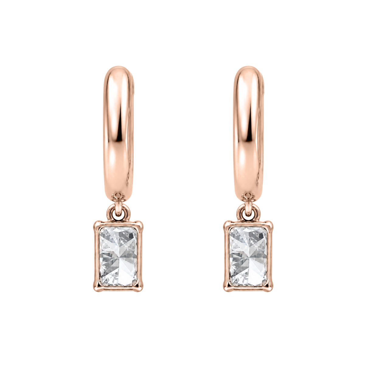 1-4 ctw Radiant Hoop Earrings