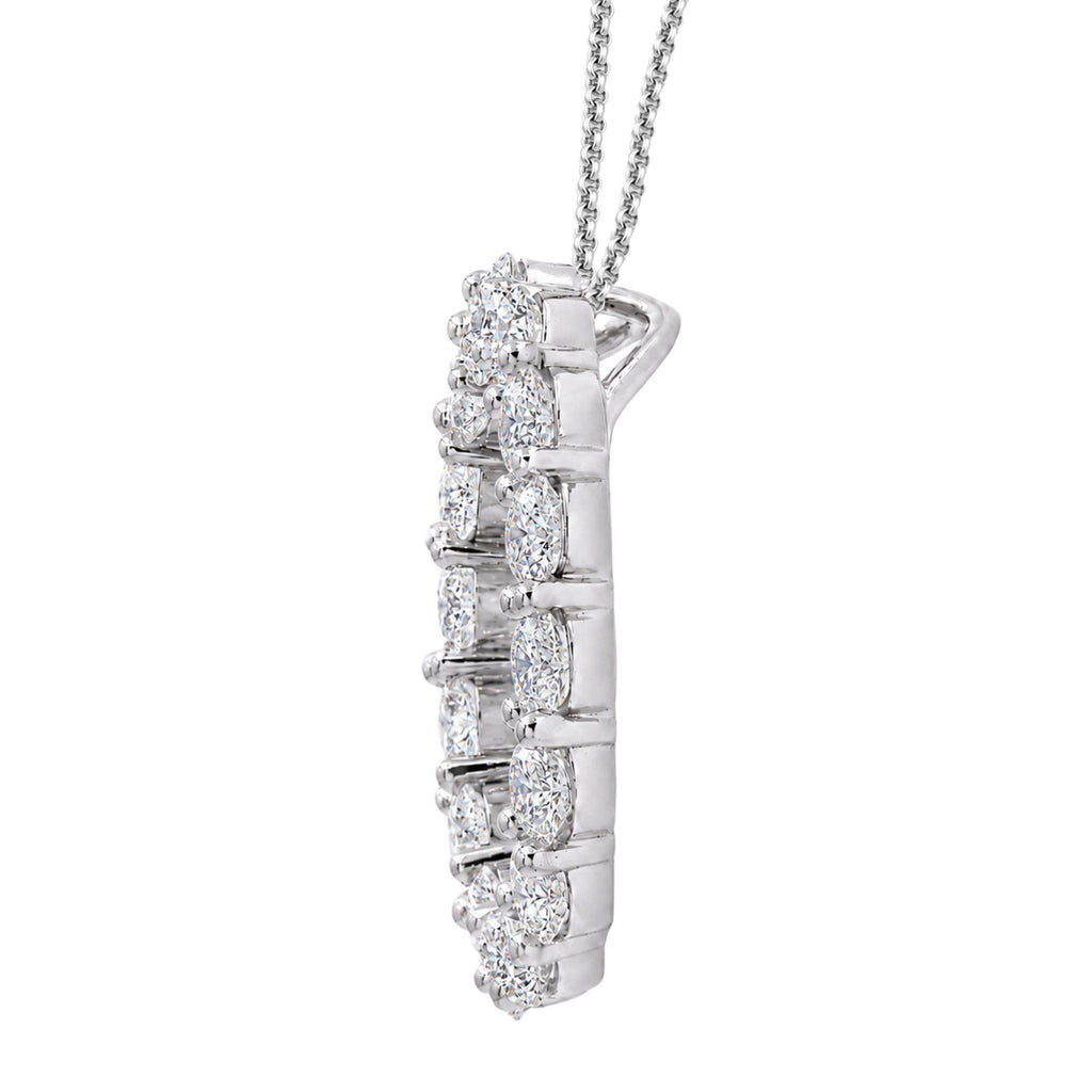 Diamonair Lab Grown Diamond (F/VS+) 3.00 carat Round cut Sterling Silver Circle Pendant - Sterling Silver | Gold over Silver