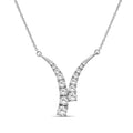 Diamonair Lab Grown Diamond (F/VS+) 3.00 carat Round cut Sterling Silver Y Necklace - Sterling Silver | Gold over Silver