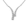 Diamonair Lab Grown Diamond (F/VS+) 3.00 carat Round cut Sterling Silver Y Necklace - Sterling Silver | Gold over Silver