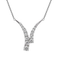 Diamonair Lab Grown Diamond (F/VS+) 3.00 carat Round cut Sterling Silver Y Necklace - Sterling Silver | Gold over Silver