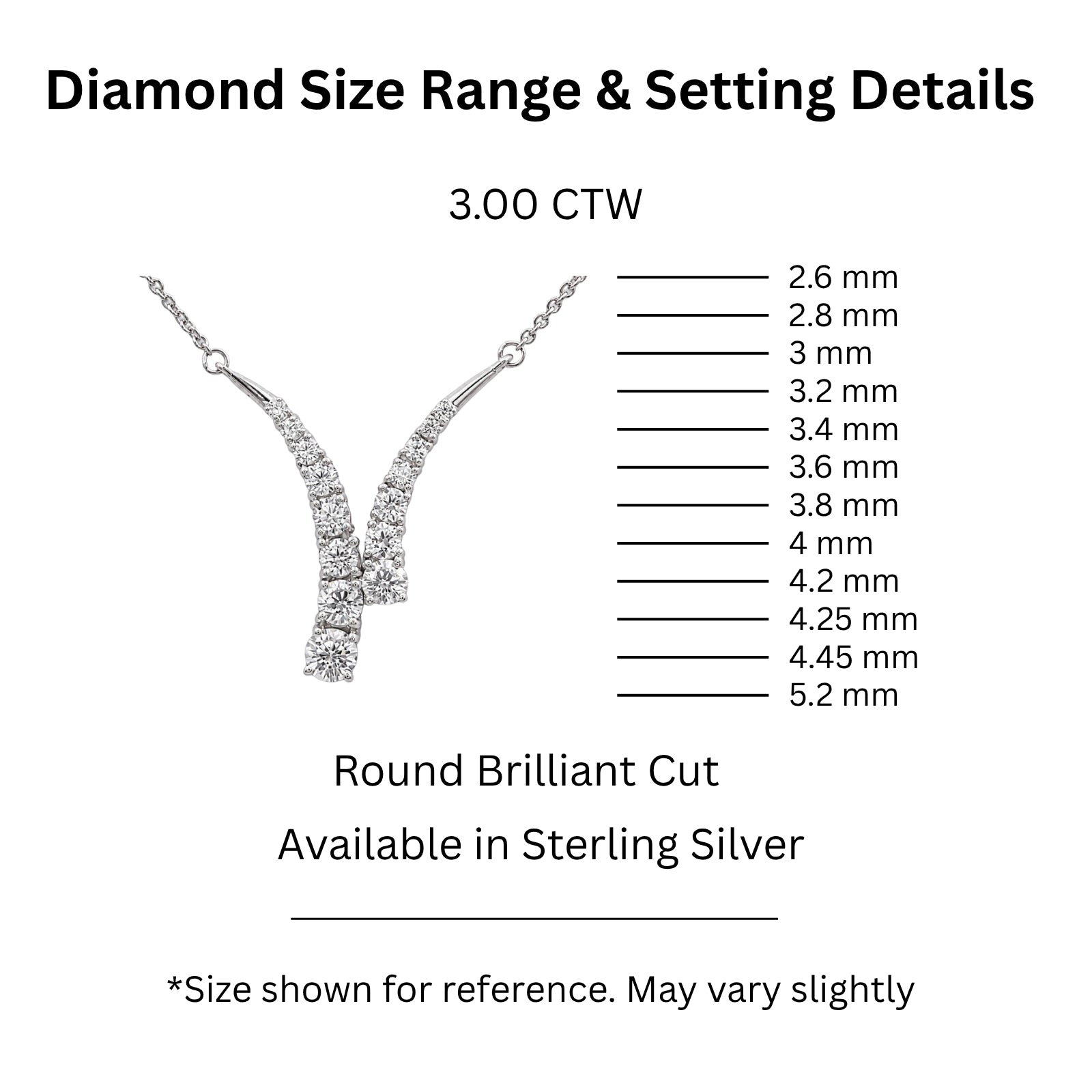 Diamonair Lab Grown Diamond (F/VS+) 3.00 carat Round cut Sterling Silver Y Necklace - Sterling Silver | Gold over Silver