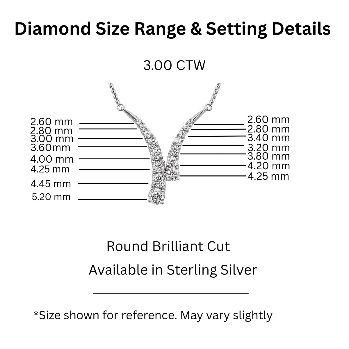 Diamonair Lab Grown Diamond (F/VS+) 3.00 carat Round cut Sterling Silver Y Necklace - Sterling Silver | Gold over Silver