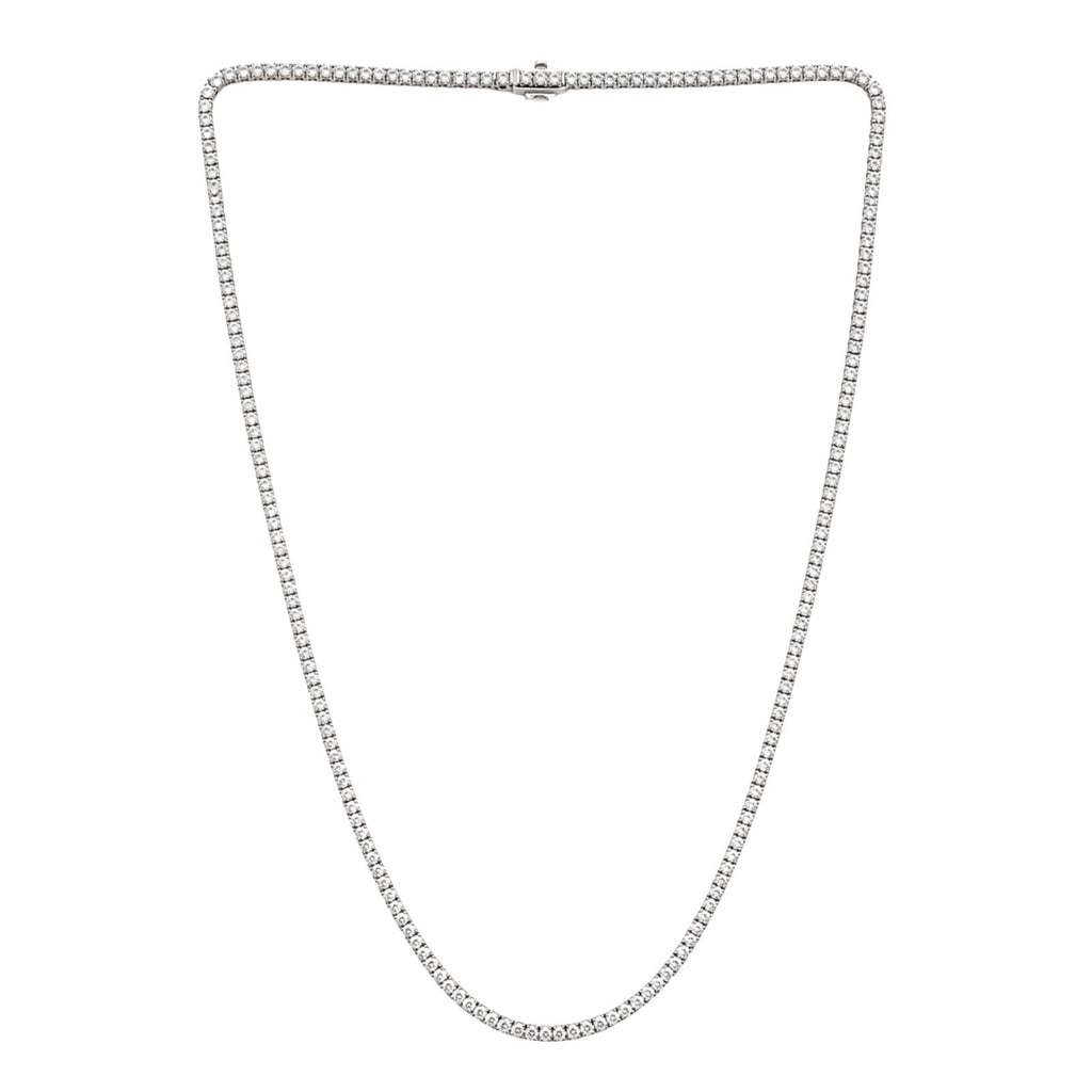 Diamonair Lab Grown Diamond (F/VS+) 10.00 carat Round cut Sterling Silver Tennis Necklace - Sterling Silver | Gold over Silver