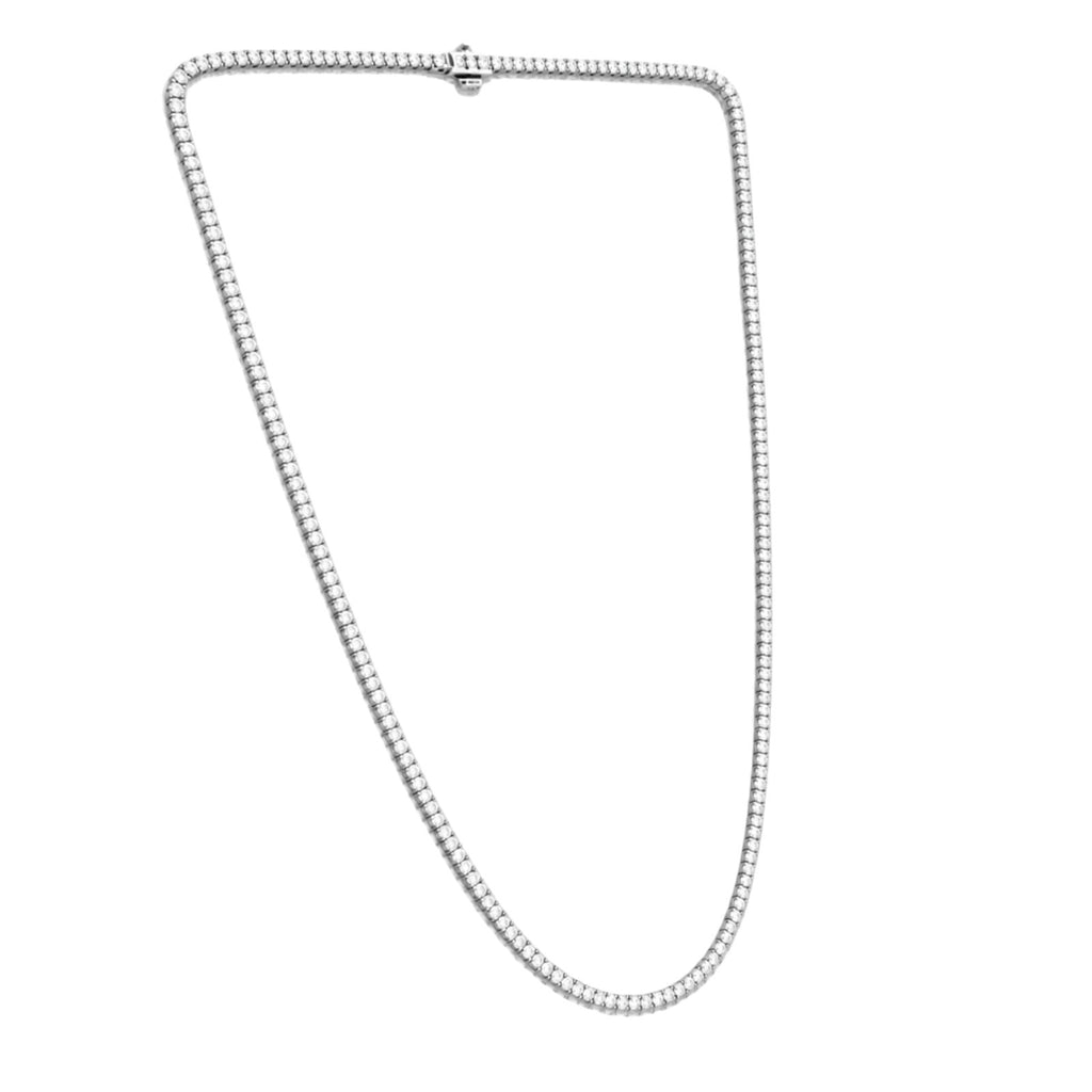 Diamonair Lab Grown Diamond (F/VS+) 10.00 carat Round cut Sterling Silver Tennis Necklace - Sterling Silver | Gold over Silver