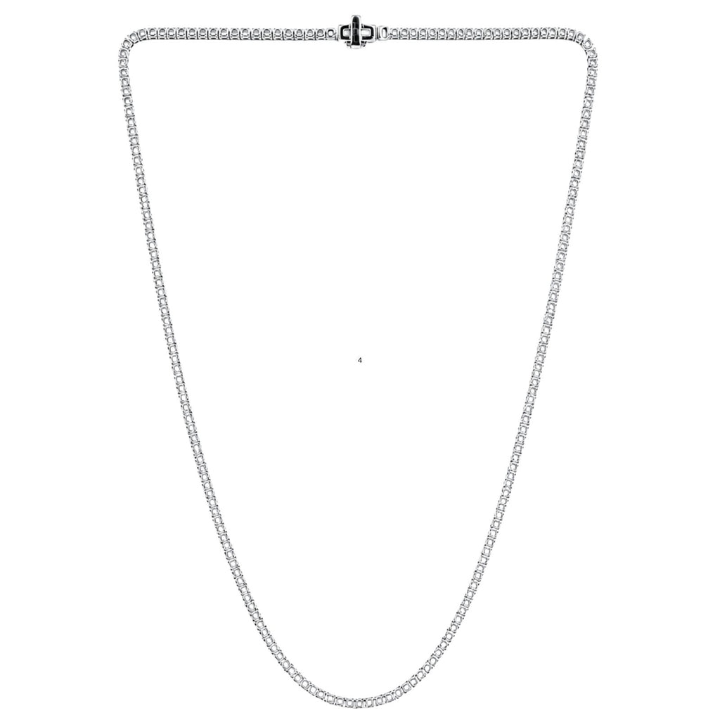 Diamonair Lab Grown Diamond (F/VS+) 10.00 carat Round cut Sterling Silver Tennis Necklace - Sterling Silver | Gold over Silver