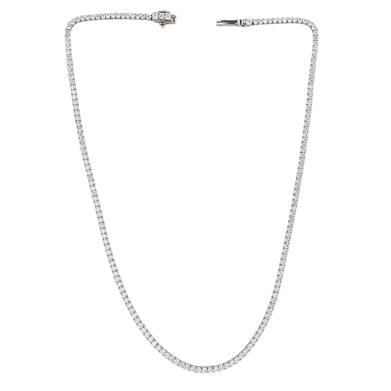 Diamonair Lab Grown Diamond (F/VS+) 10.00 carat Round cut Sterling Silver Tennis Necklace - Sterling Silver | Gold over Silver