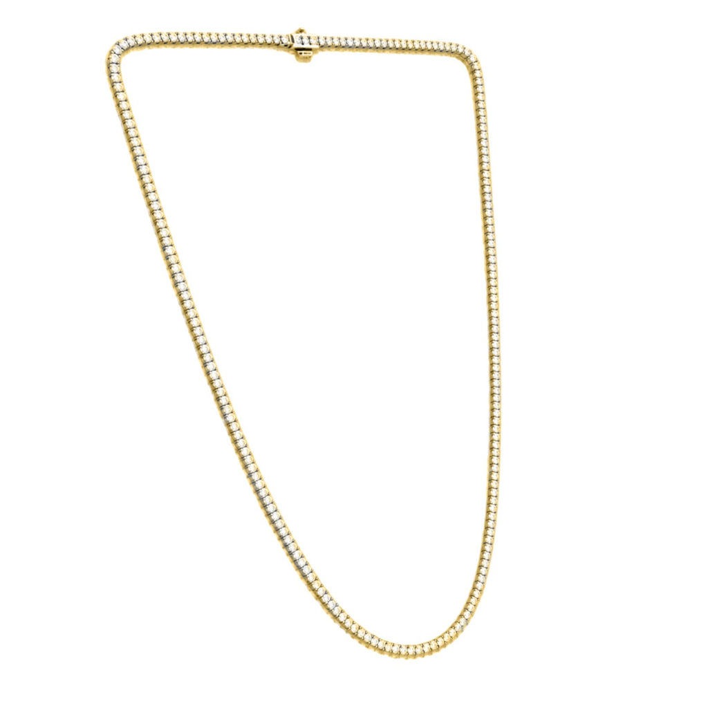 Diamonair Lab Grown Diamond (F/VS+) 10.00 carat Round cut Sterling Silver Tennis Necklace - Sterling Silver | Gold over Silver