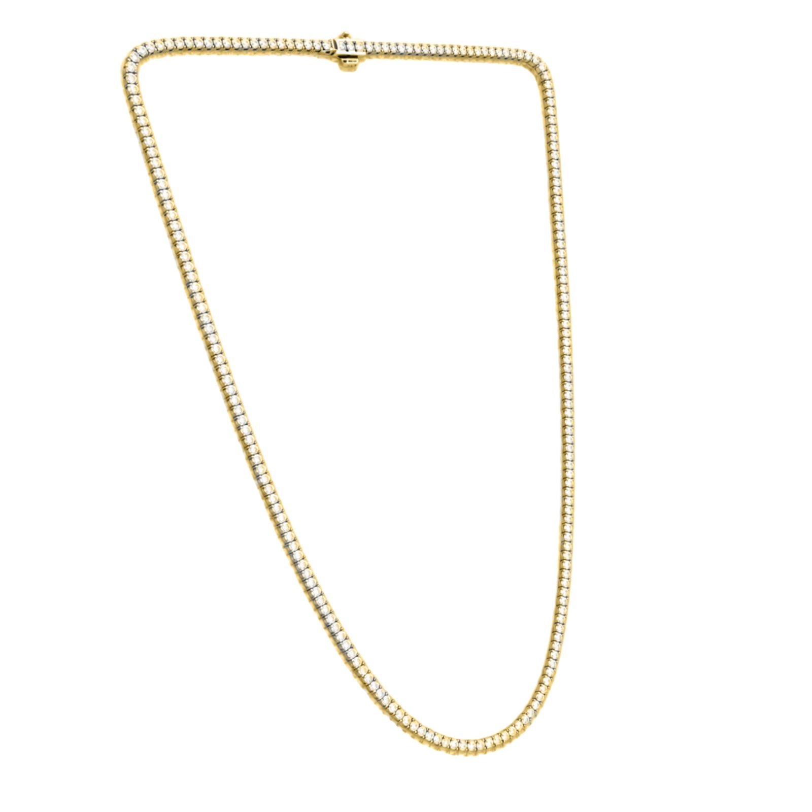 Diamonair Lab Grown Diamond (F/VS+) 10.00 carat Round cut Sterling Silver Tennis Necklace - Sterling Silver | Gold over Silver