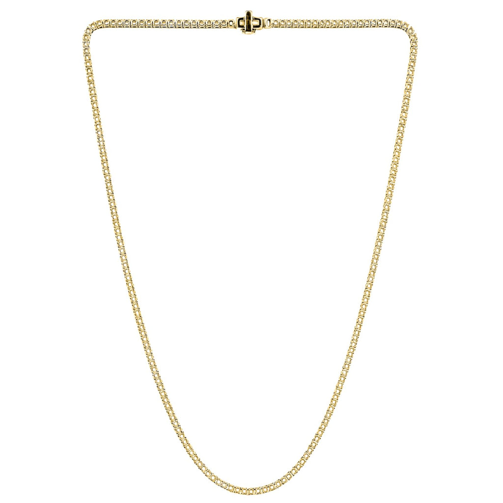 Diamonair Lab Grown Diamond (F/VS+) 10.00 carat Round cut Sterling Silver Tennis Necklace - Sterling Silver | Gold over Silver