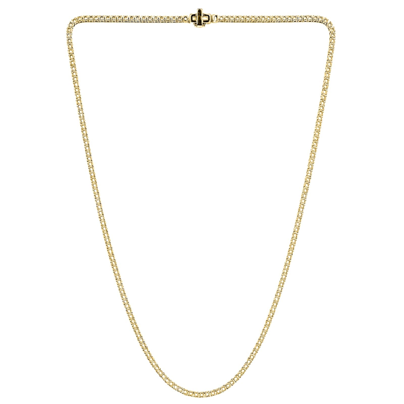 Diamonair Lab Grown Diamond (F/VS+) 10.00 carat Round cut Sterling Silver Tennis Necklace - Sterling Silver | Gold over Silver