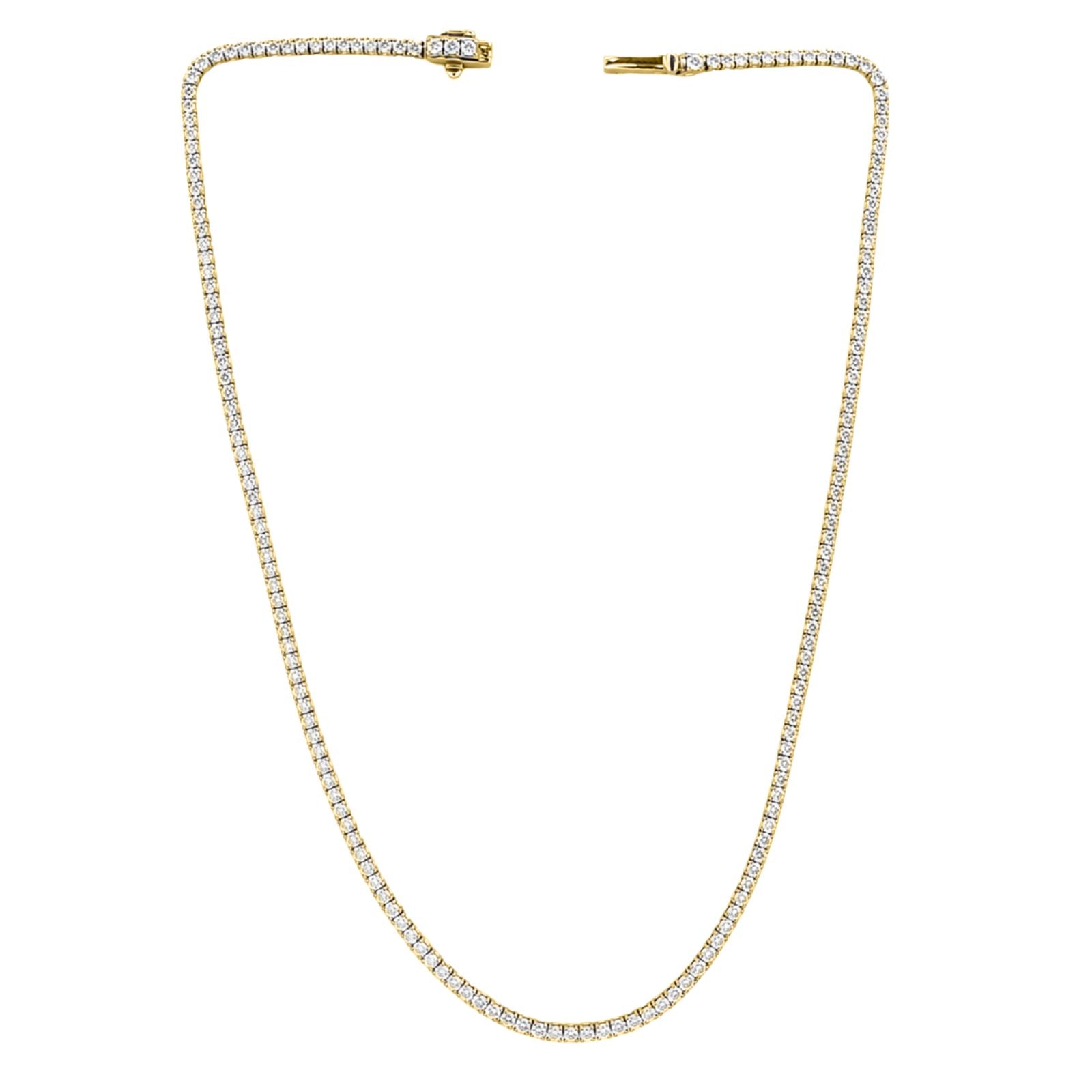 Diamonair Lab Grown Diamond (F/VS+) 10.00 carat Round cut Sterling Silver Tennis Necklace - Sterling Silver | Gold over Silver