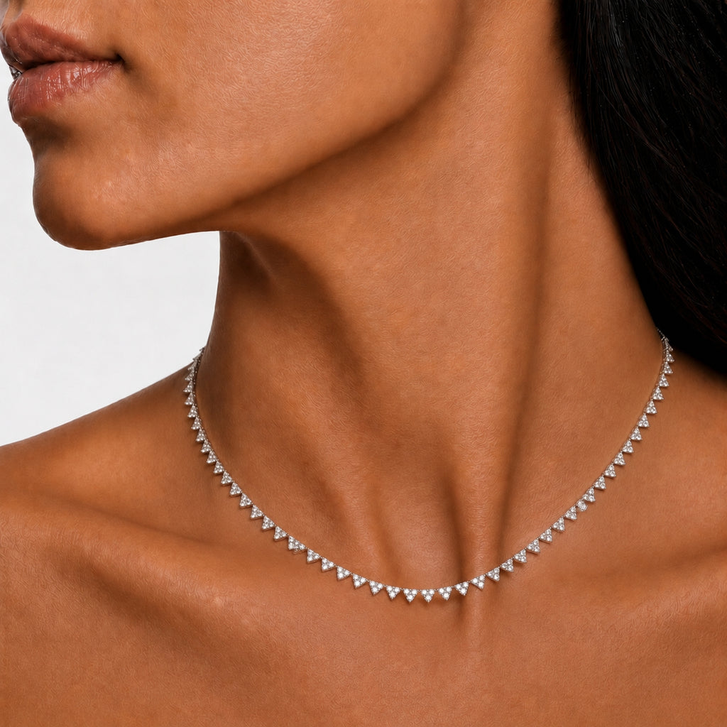 Diamonair Lab-Grown Diamond Pendant Necklace for Women | Sterling Silver | Round Cut | Prong, Box | F Color, VS+ Clarity | 10.00 Total Carat Weight | Anniversary, Wedding, Birthday Gift