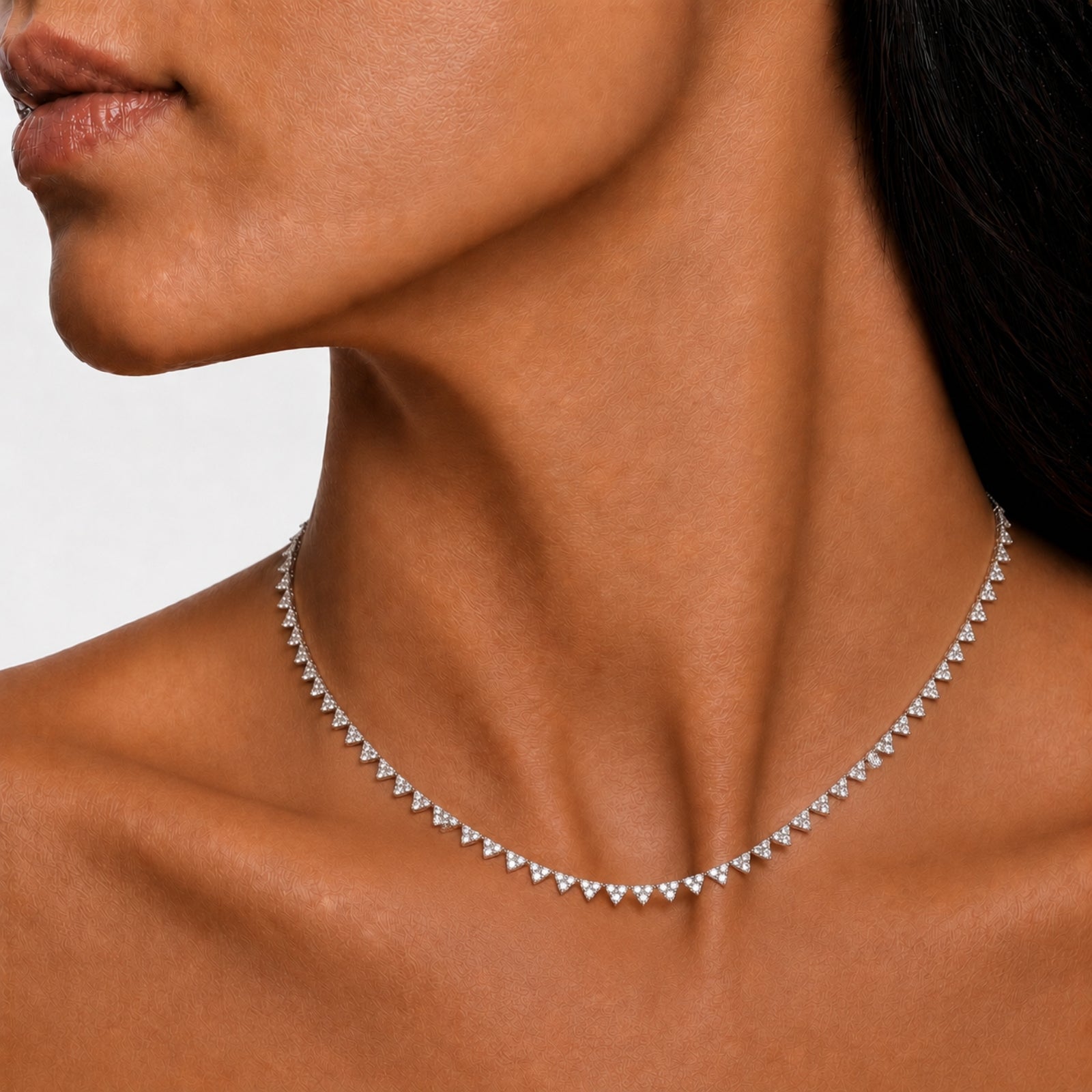 Diamonair Lab-Grown Diamond Pendant Necklace for Women | Sterling Silver | Round Cut | Prong, Box | F Color, VS+ Clarity | 10.00 Total Carat Weight | Anniversary, Wedding, Birthday Gift