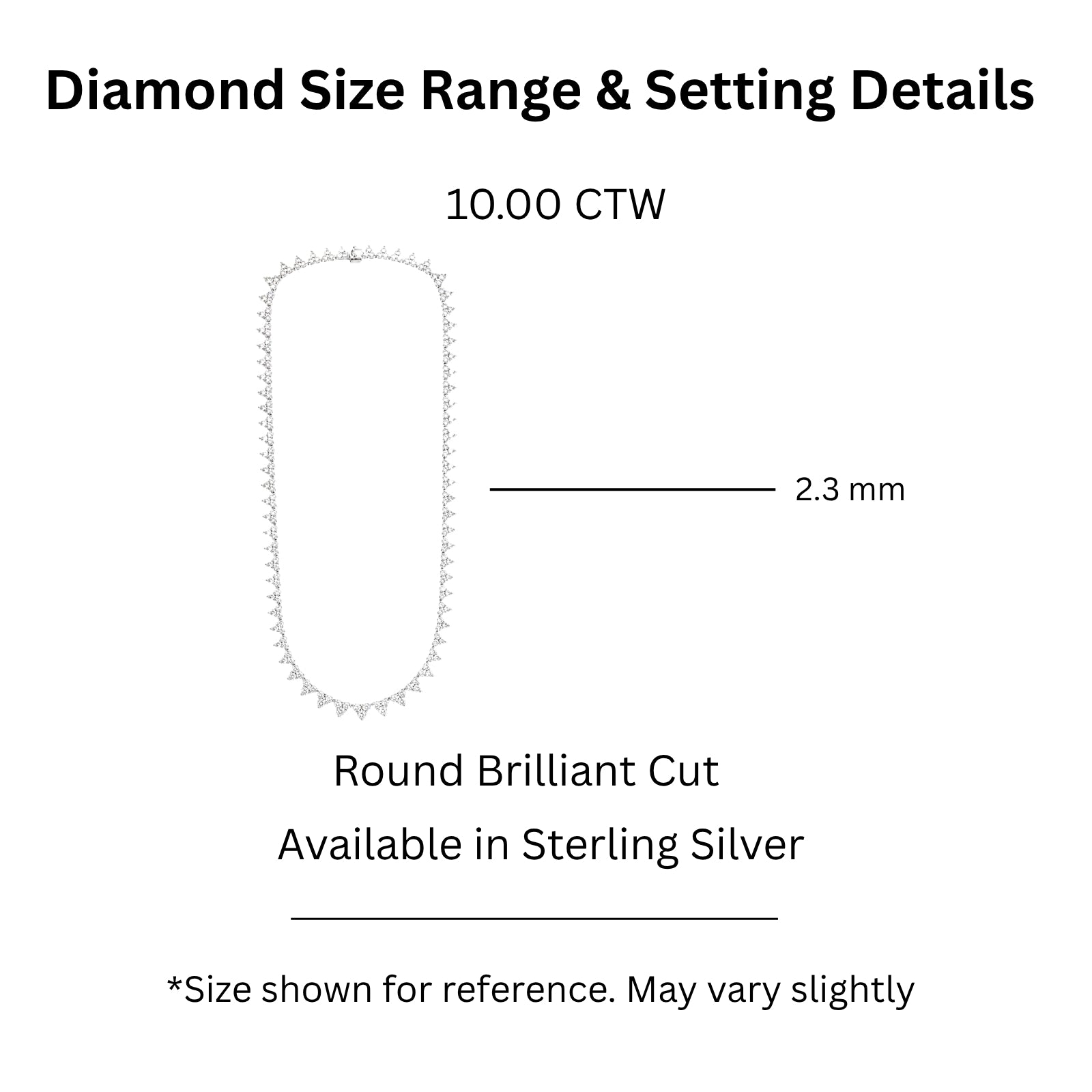 Diamonair Lab-Grown Diamond Pendant Necklace for Women | Sterling Silver | Round Cut | Prong, Box | F Color, VS+ Clarity | 10.00 Total Carat Weight | Anniversary, Wedding, Birthday Gift