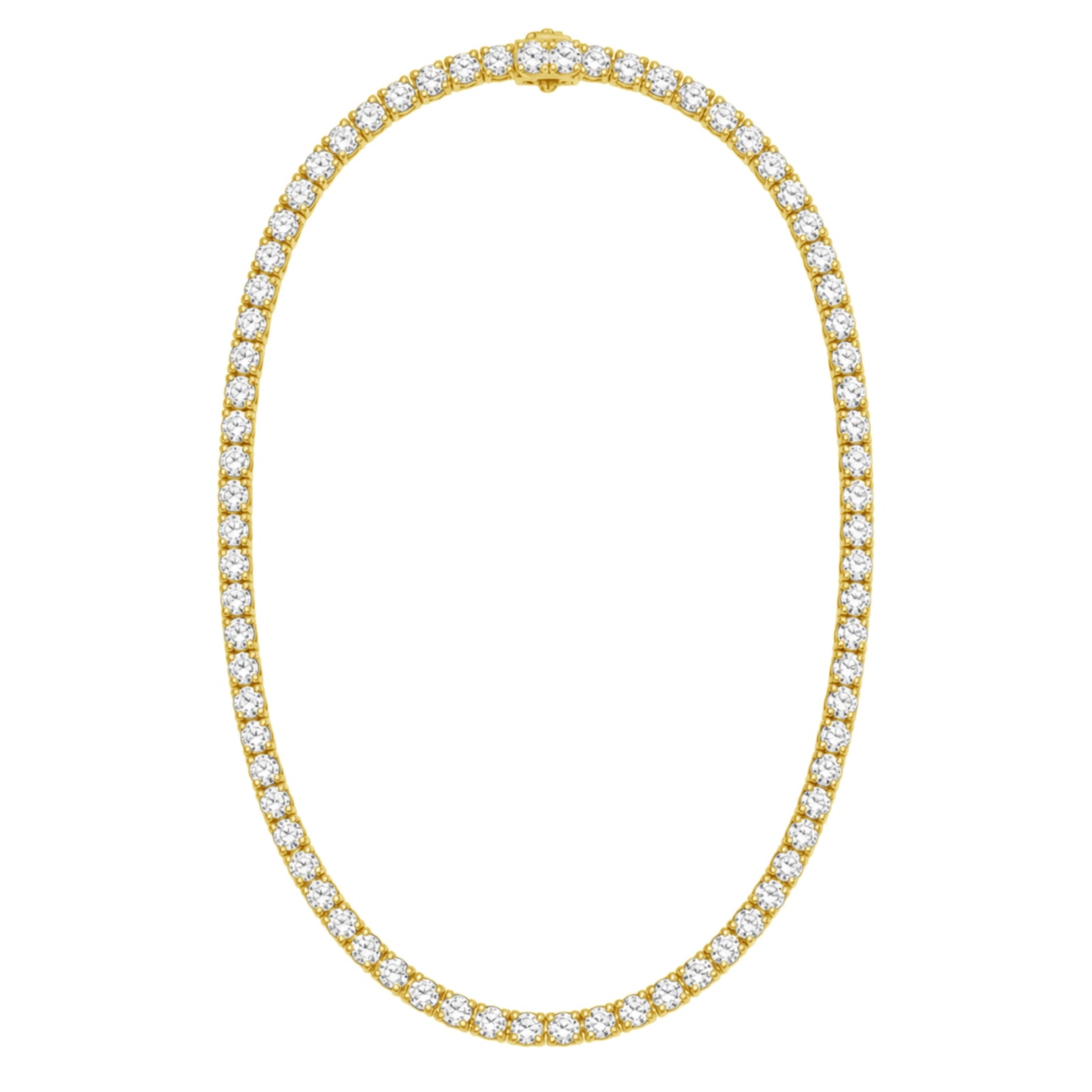 5.00-20.00 Carat T.W. Round-cut Lab Grown Diamond (F/VS) 14K Gold Tennis Necklace - Assorted Colors & Carat