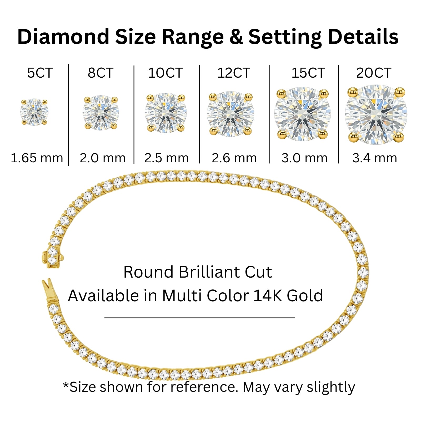 5.00-20.00 Carat T.W. Round-cut Lab Grown Diamond (F/VS) 14K Gold Tennis Necklace - Assorted Colors & Carat