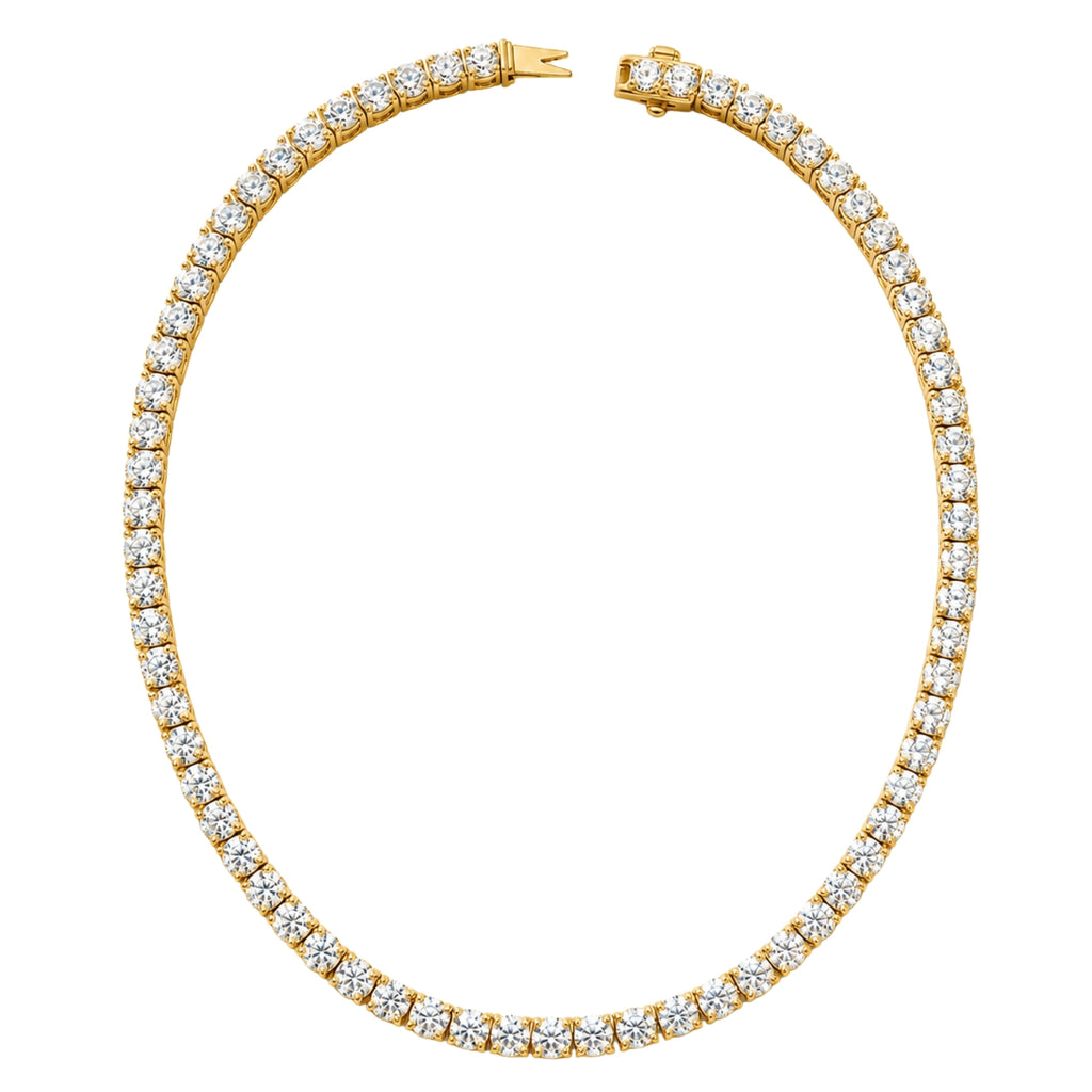 5.00-20.00 Carat T.W. Round-cut Lab Grown Diamond (F/VS) 14K Gold Tennis Necklace - Assorted Colors & Carat