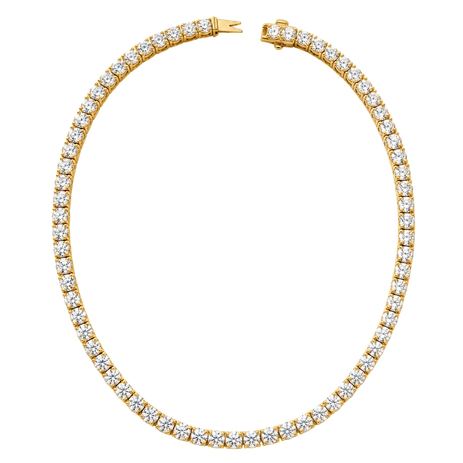 5.00-20.00 Carat T.W. Round-cut Lab Grown Diamond (F/VS) 14K Gold Tennis Necklace - Assorted Colors & Carat