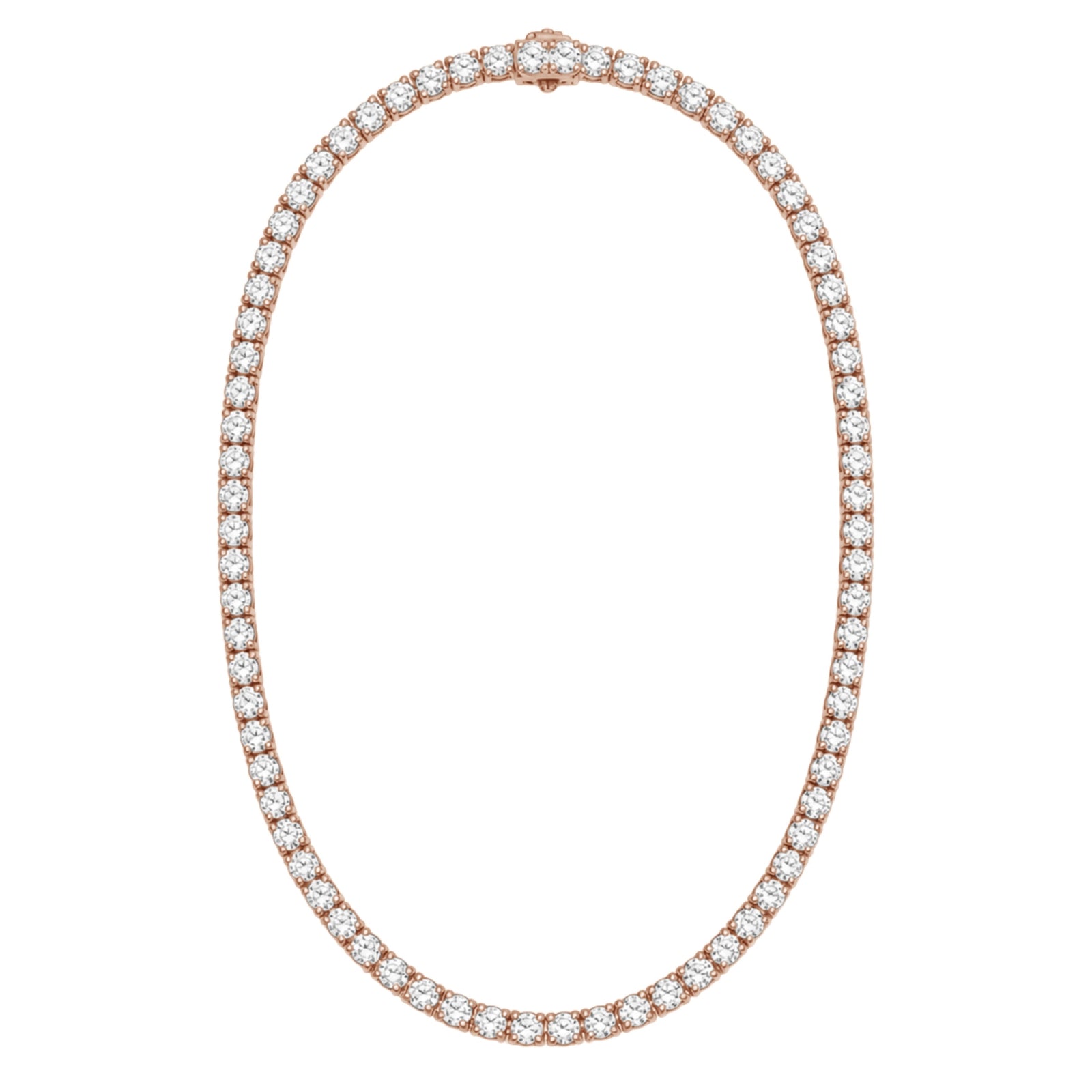 5.00-20.00 Carat T.W. Round-cut Lab Grown Diamond (F/VS) 14K Gold Tennis Necklace - Assorted Colors & Carat
