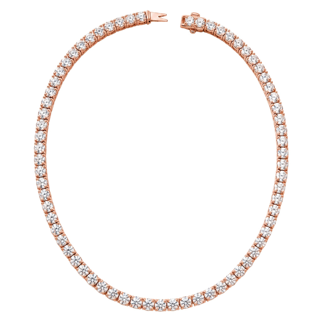 5.00-20.00 Carat T.W. Round-cut Lab Grown Diamond (F/VS) 14K Gold Tennis Necklace - Assorted Colors & Carat