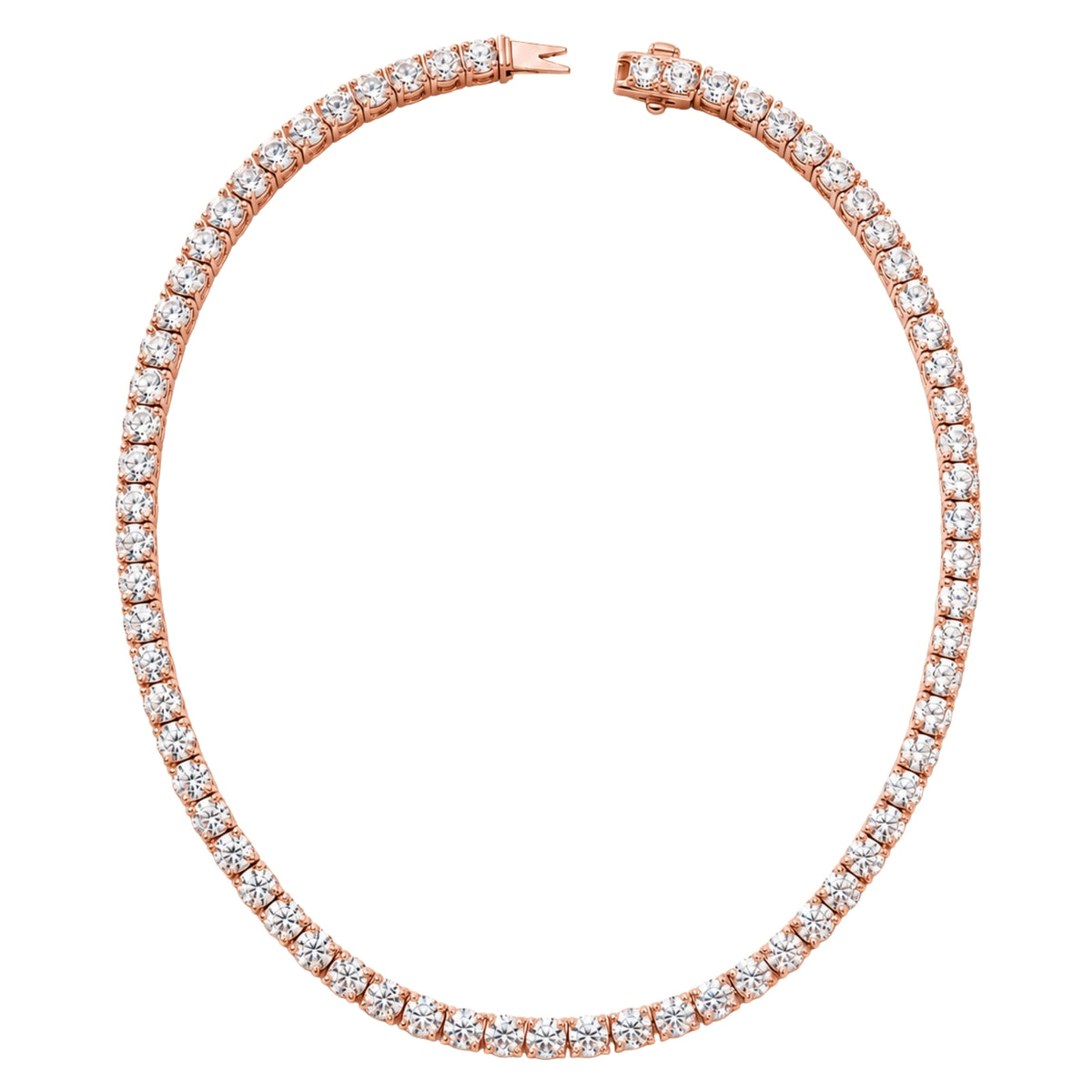 5.00-20.00 Carat T.W. Round-cut Lab Grown Diamond (F/VS) 14K Gold Tennis Necklace - Assorted Colors & Carat