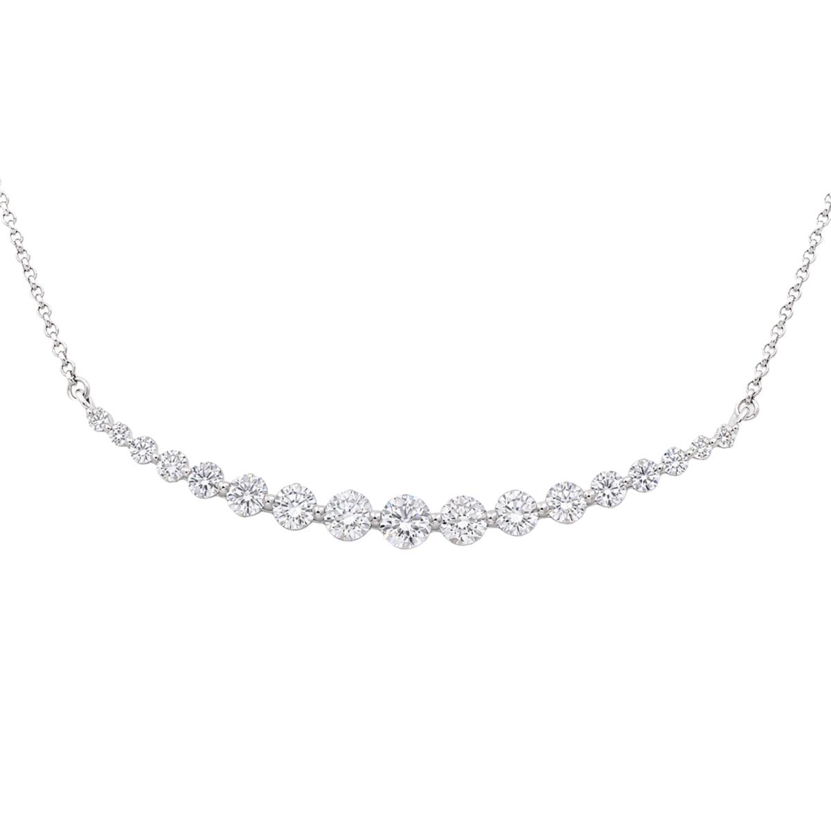 Diamonair Lab Grown Diamond (F/VS+) 2.00 carat Round cut Sterling Silver Smile Necklace - Sterling Silver | Gold over Silver
